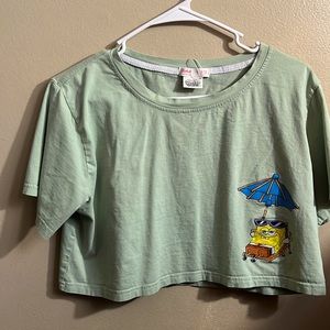 SpongeBob sage green crop top junior size 6